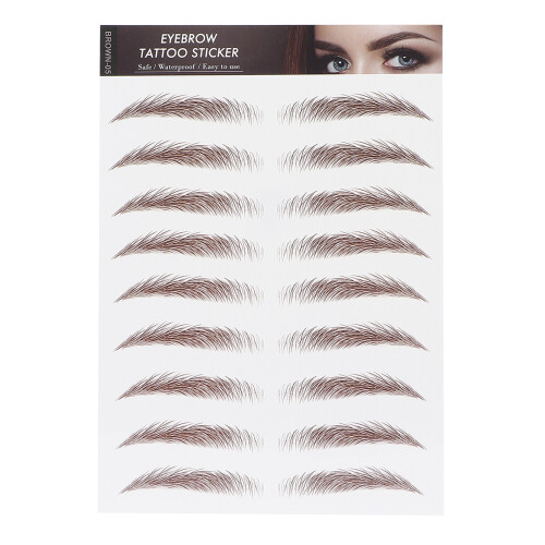 BROWN-05 Sticker pour sourcils imperméable 5,8 x 8,3 po 1