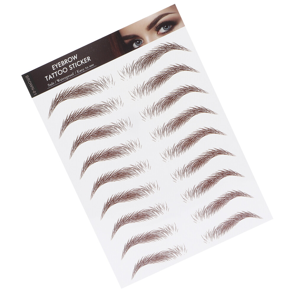 Professional Waterproof Eyebrow Tattoo Sticker Eyebrow Transfer Sticker for WomenBROWN-01