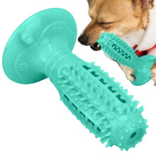 Brosse Ă dents pour chien en caoutchouc bleu lac 15x9cm
