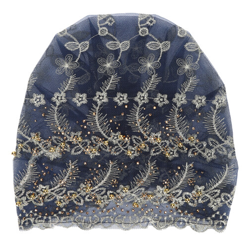 Turban bleu pour la tête - Style plume, Taille unique 1