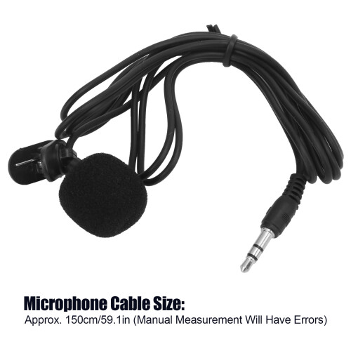 Mini ISO 8-pin microfono per auto, ABS, 150 cm, DC 12 V, Bluetooth 5.0 2