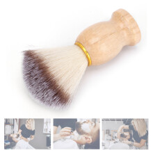 Pennello da barba da uomo Nylon Wool, manico in legno massiccio