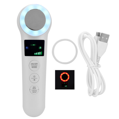 Massaggiatore per viso caldo e freddo portatile 800 mAh bianco 1