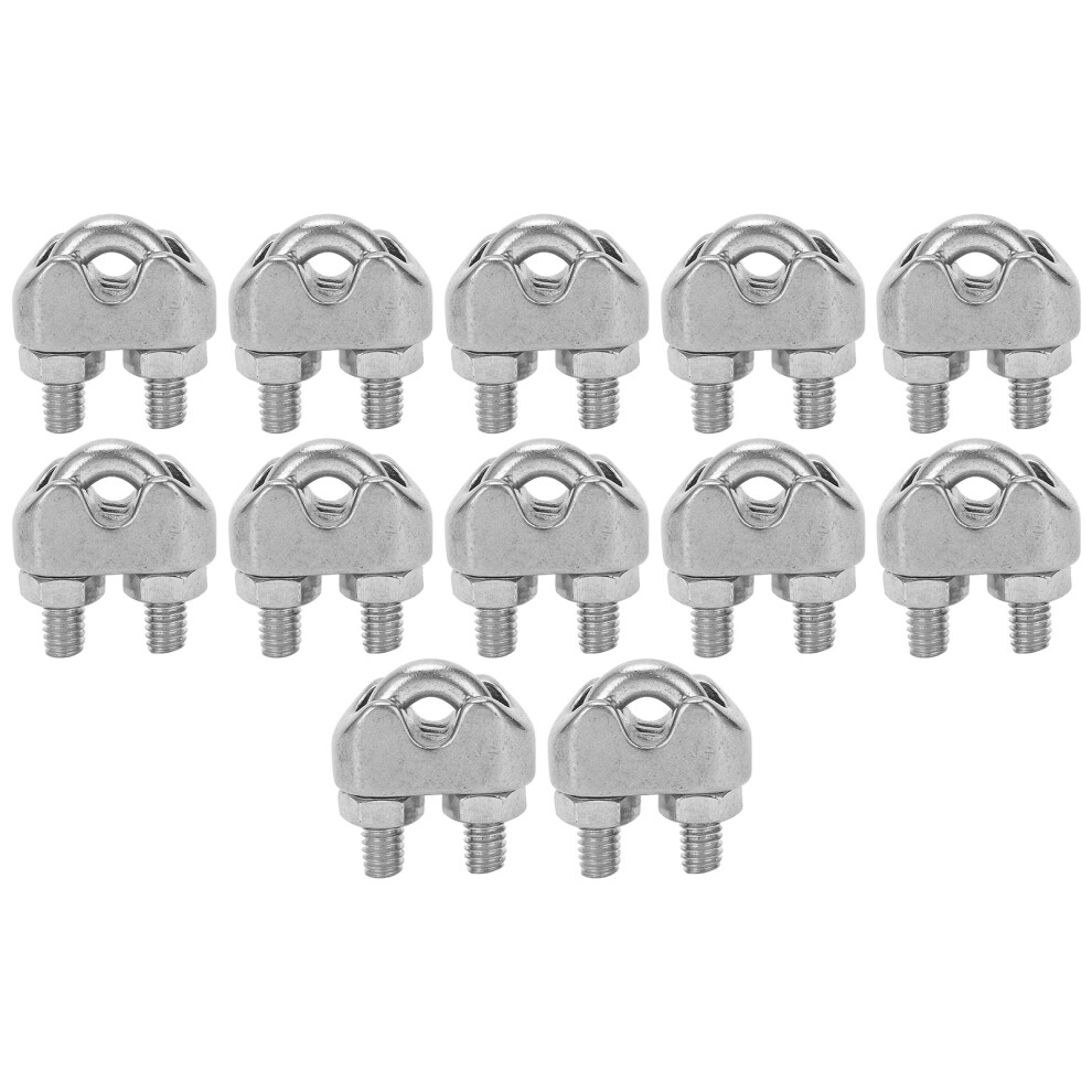 12Pcs 1/8 Inch M3 Stainless Steel Wire Rope Cable Clip Clamp U Bolt Saddle Fastener 8491322604021