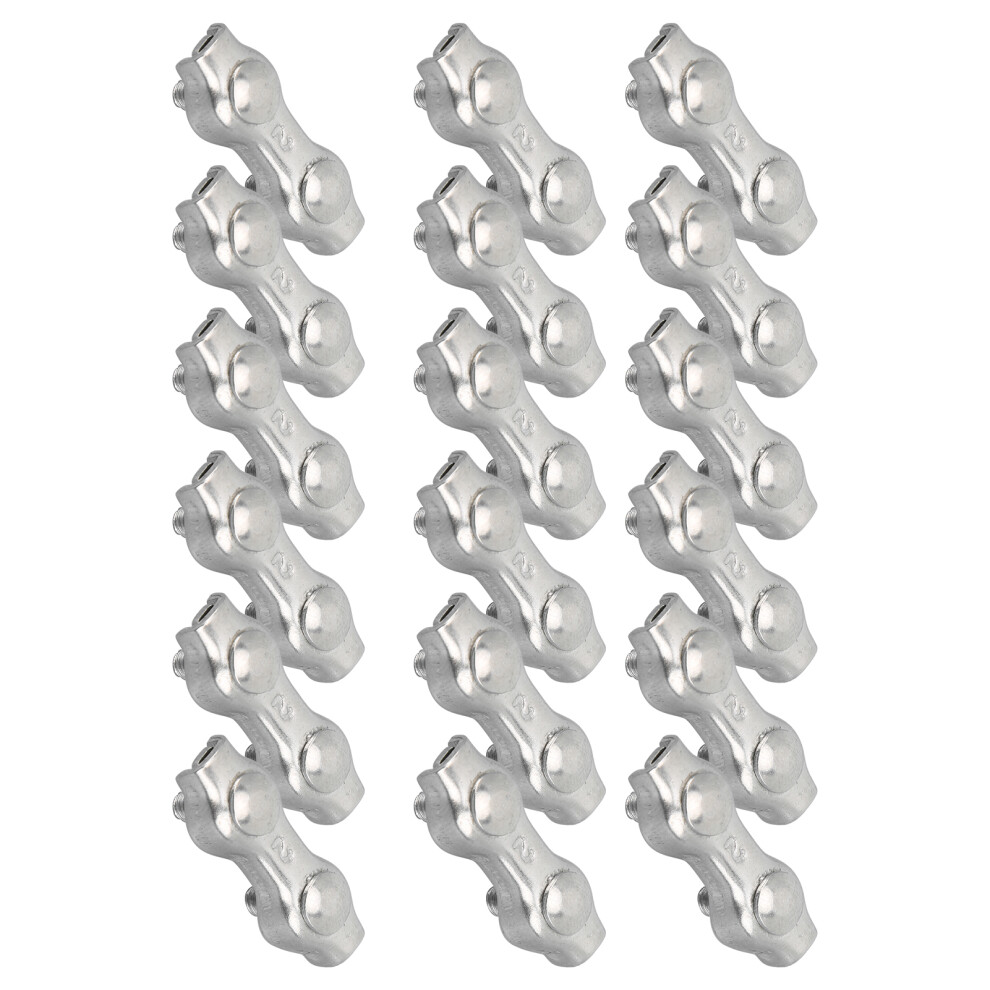 18Pcs M2 Duplex Wire Rope Clip Cable Clamps Stainless Steel Duplex 2ÂPost Cable Clamp 8441322604217