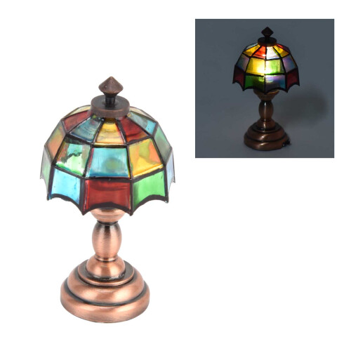 Lampe LED 1:12, 30 mAh, 4,8 cm, abat-jour multicolore 2