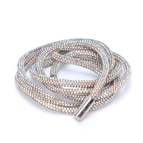 Cordon en strass 6 mm couleur AB, 1 pièce cristal 1