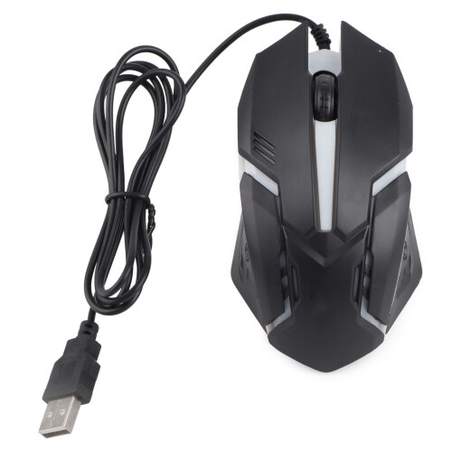 Mouse cablato USB M3 con retroilluminazione, nero, ergonomico 1