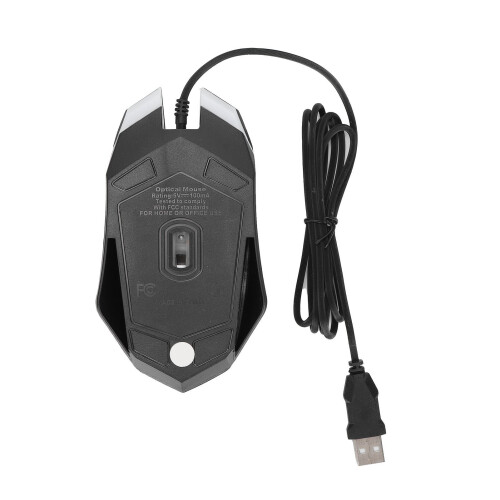 Mouse cablato USB M3 con retroilluminazione, nero, ergonomico 2