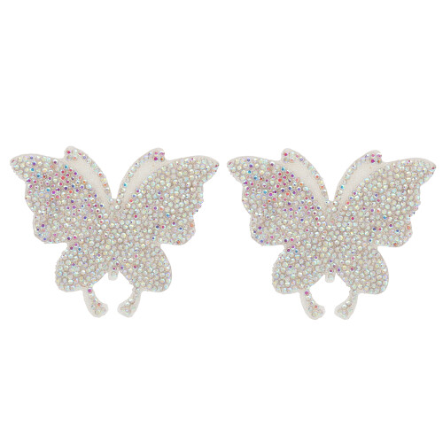 Adesivo con strass a forma di farfalla, colore AB, 2 pezzi 1
