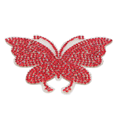 Autocollant Papillon Cristal Rouge 2 Pièces Adhésif 2