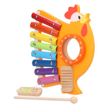 Xylophone en bois pour enfants - 26,5 x 23 x 1,5 cm, bâton de 18 cm