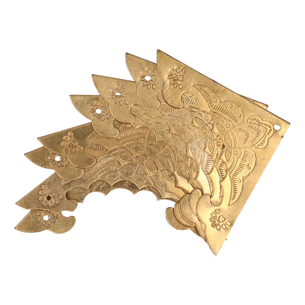 8Set Antique Brass Corner Protector Brass Wooden Box Edge Guard Cover For Cabinet 3481322610370