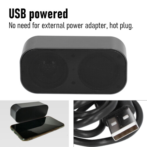 Mini enceinte USB 12.6x4.3x6cm 2x3W Carte intégrée 2