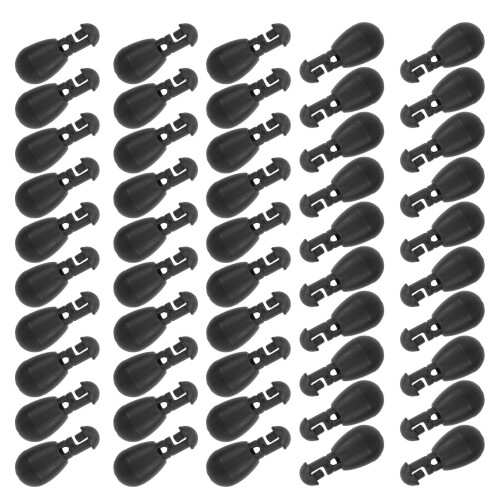 Perles connectrices pour carpe, ABS, noir, taille grande