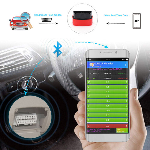 for ELM327 Bluetooth OBD2 Scanner WIFI Car Diagnostic Tool Device for Android IOS PC 2