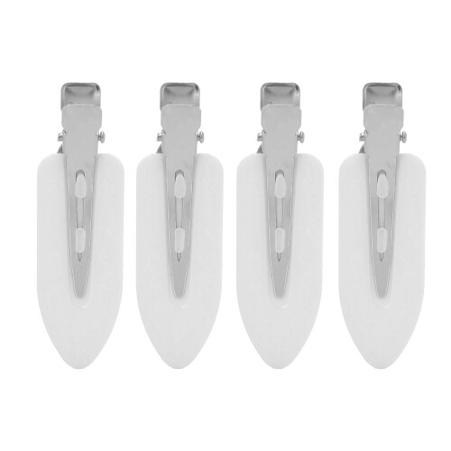 4 pezzi di barrette per capelli bianche 5,5x1,8 cm senza pieghe 1