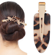 Clip per capelli a becco d'anatra con stampa leopardata 6 1,9 cm