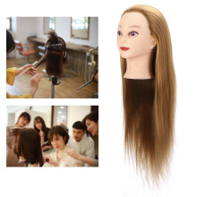 Tête de mannequin marron doré pour coiffure - haute température