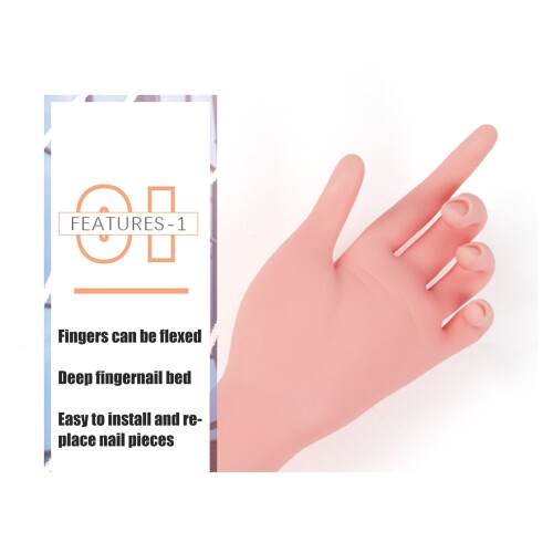 Modèle de main pour nail art en silicone+ABS 26,58,8 cm Nude 2