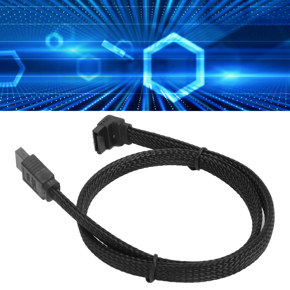 Serial Ata Cable 7P Elbow Hard Disk Data Cable Serial Ata3.0 Adaptor With Colored Mesh Line Styleblack (Elbow) 9321322617310