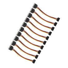 10 Pack SATA Cables 15 Pin 90 Degree Male to Female Power Extension Adapter for HDD SDD Optical Drives