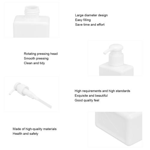 3 flacons-pompes blancs de 150 ml, 127  55 mm, kit de voyage 2