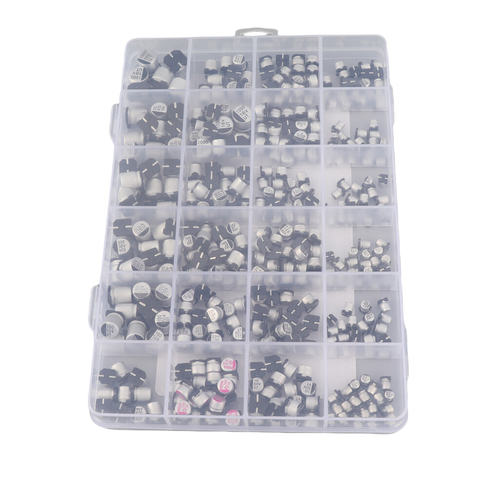 400Pcs 24Value Electrolytic Capacitor Assortment Kit 1Uf-1000Uf 6.3V-50V Aluminum Assorted Capacitors With Storage Box 3771322617685
