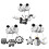 Peluche bianco e nero da appendere per neonati 40x30 cm 3
