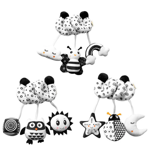 Peluche bianco e nero da appendere per neonati 40x30 cm 2