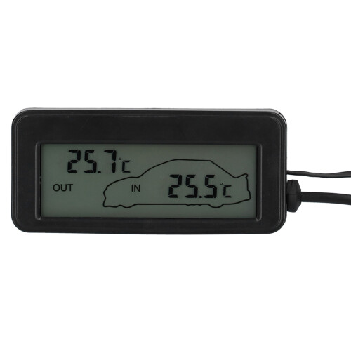Mini thermomètre LCD 12V pour voiture, noir, 7,5  3,3  1,4 cm 2
