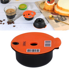 Tazza riutilizzabile a capsule da 180 ml arancione con spazzola e cucchiaio