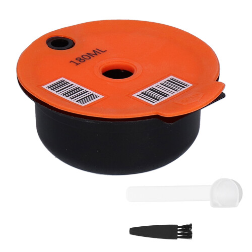 Tazza riutilizzabile a capsule da 180 ml arancione con spazzola e cucchiaio 1