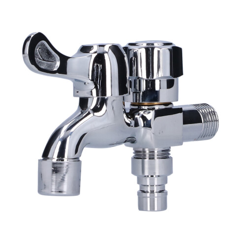 Robinet d'eau en acier inoxydable G1/2, à double usage, 13,5  10 cm 2