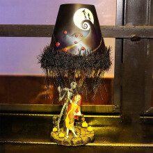Lampada a luna LED in resina per Halloween con nappina, 21x7 cm, 350 g
