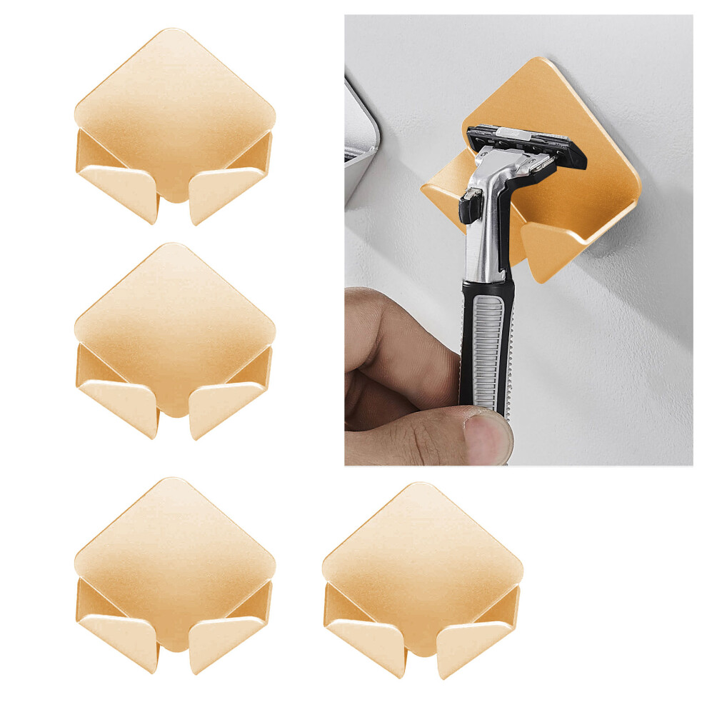 4pcs PunchFree Power Cord Storage Bracket SelfAdhesive Socket Plug Holder Organizer Rack for Home Gold