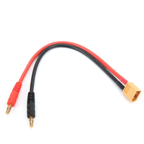 Câble XT60 vers connecteur banane 4 mm 22 cm 12AWG silicone 1