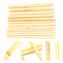 12 pièces de crochets en bambou carbonisé 3.0-10.0mm 15cm