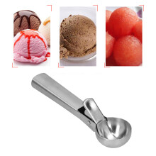 Silberner Eiswaffel-Löffel aus Edelstahl mit weichem Silikongriff – Heavy Duty