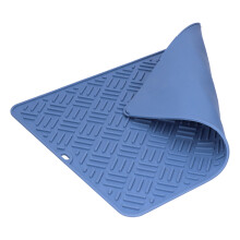 Silicone Heat Insulation Pad Desktop AntiScaldWaterproof Silicone Pad for Home Kitchen(Navy, 45x35cm )
