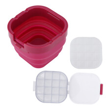 Foldable Bucket Red 3 In 1 Portable Collapsible Brush Washer for Watercolor Pens Oil Paint Brushes Gouache Washing