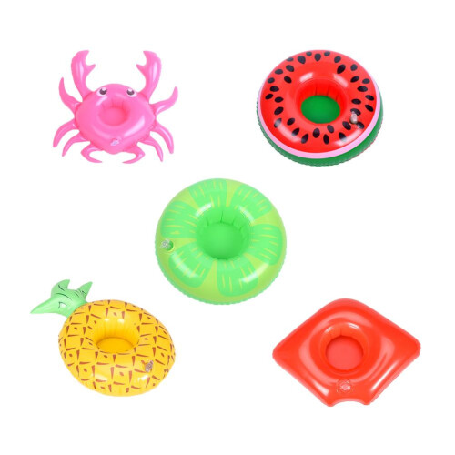 Lot de 5 porte-boissons gonflables en PVC 1
