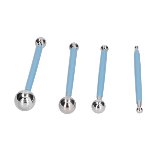 4 pezzi 8-teste blu in acciaio inossidabile strumenti per scolpire con teste a sfera