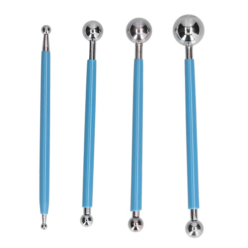 4 pezzi 8-teste blu in acciaio inossidabile strumenti per scolpire con teste a sfera 1