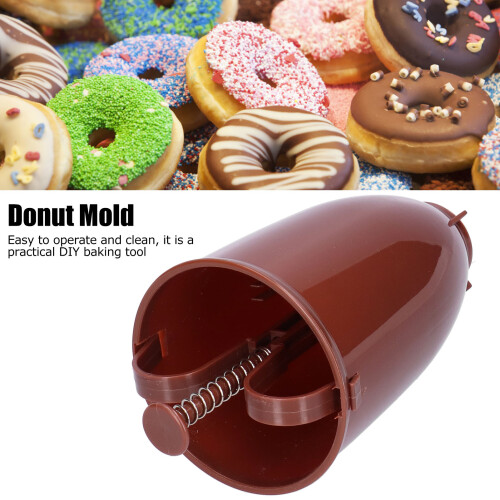 DIY Donut Maker Food Grade Manual Biscuits Doughnut Making Mold Kitchen Baking AccessoryCoffee 2