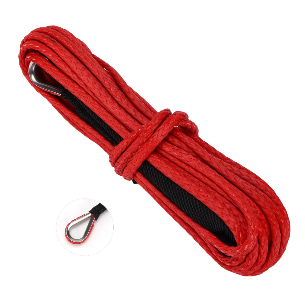 15M Synthetic Rope 7700LBS Winch Cable Nylon Replacement for Smittybilt SUV Truck ATV UTVRed-image-OPC-PHVZBTF-NEW