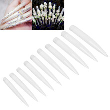 Ensemble de tips d’ongles longs et pointus transparents, 10 pièces, #0-#9