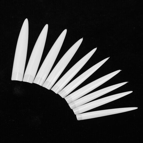 Ensemble de tips d’ongles longs et pointus transparents, 10 pièces, #0-#9 2