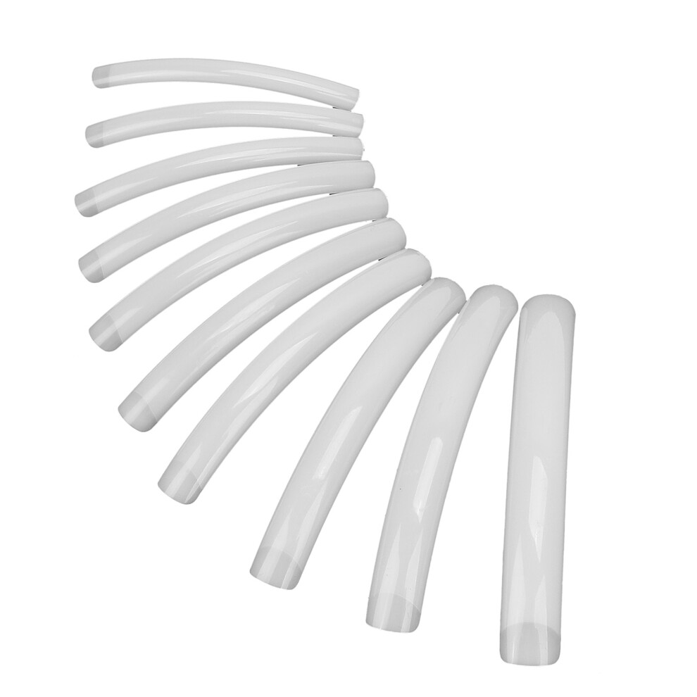 10pcs Long Flat Nail Tip Home Salon Nail Art Design Fake False Nail Set Manicure ToolNatural Color