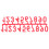 Confezione da 10 etichette numeriche in plastica rosse 22,2 x 7,5 cm Beehive 5